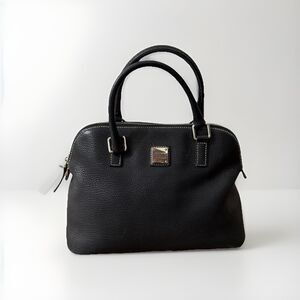 Vintage Dooney & Bourke Black Pebbled Leather Satchel Handbag Shoulder Bag